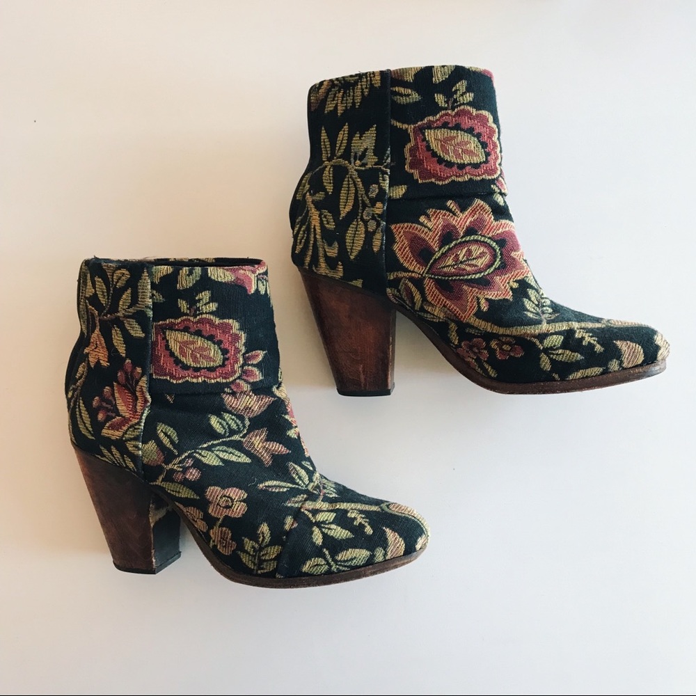 Rag & Bone Floral Jacquard Booties Ankle Boots